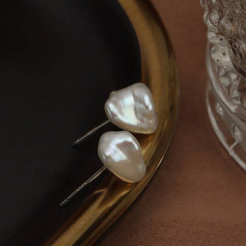 Keshi Baroque Pearl Stud Earrings - House Of Pearls